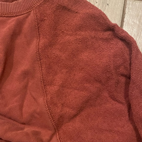 Aerie Crewneck Pullover Long-Sleeve Sweater Two Fabric Burnt Orange Sz Small - Picture 5 of 7